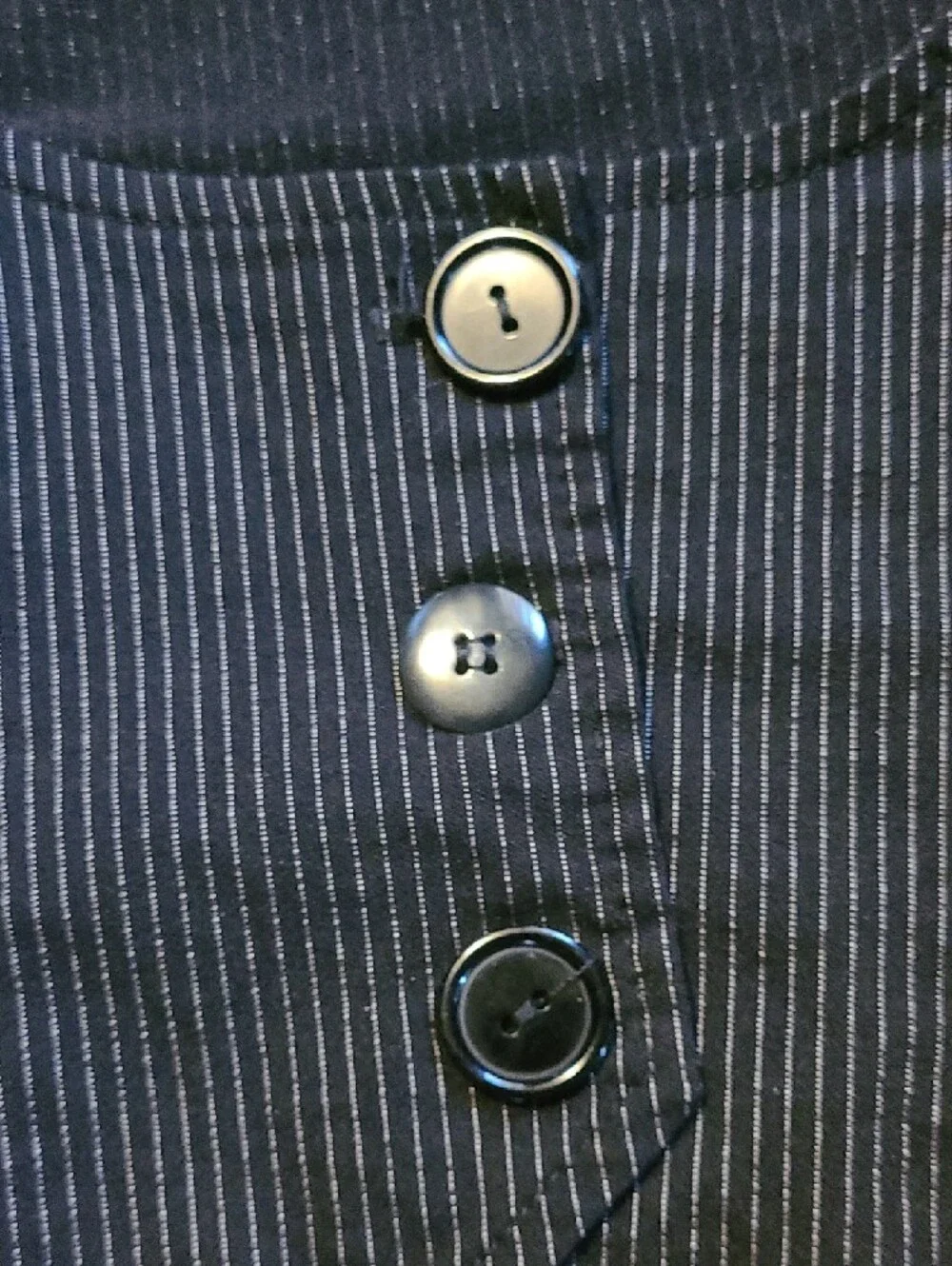 Lovely Day Black Pinstripe Button Front Vest - Picture 2 of 7